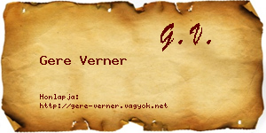 Gere Verner névjegykártya